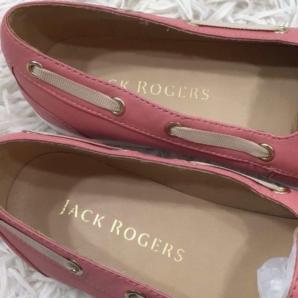 Jack Rogers Bonnie Weekend Loafer Flats Pink Leather Bow Boat Shoes Women’s 7.5 - Picture 8 of 12